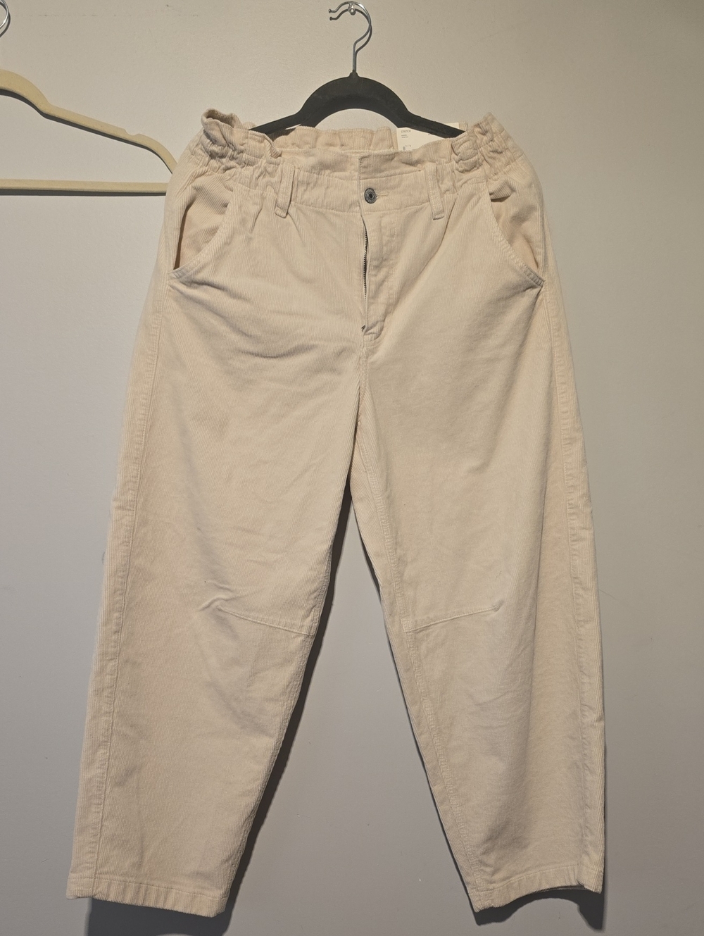 NWT American Eagle Barrel Corduroy Pants Womens Size 8 (29w)Short Ivory